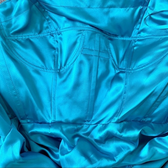 NWOT Mac Duggal Teal Beaded Strapless Long Gown Dress Formal Size 10 - Picture 9 of 16